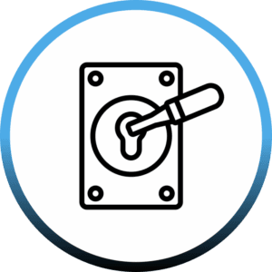 Icône serrure de porte avec clé